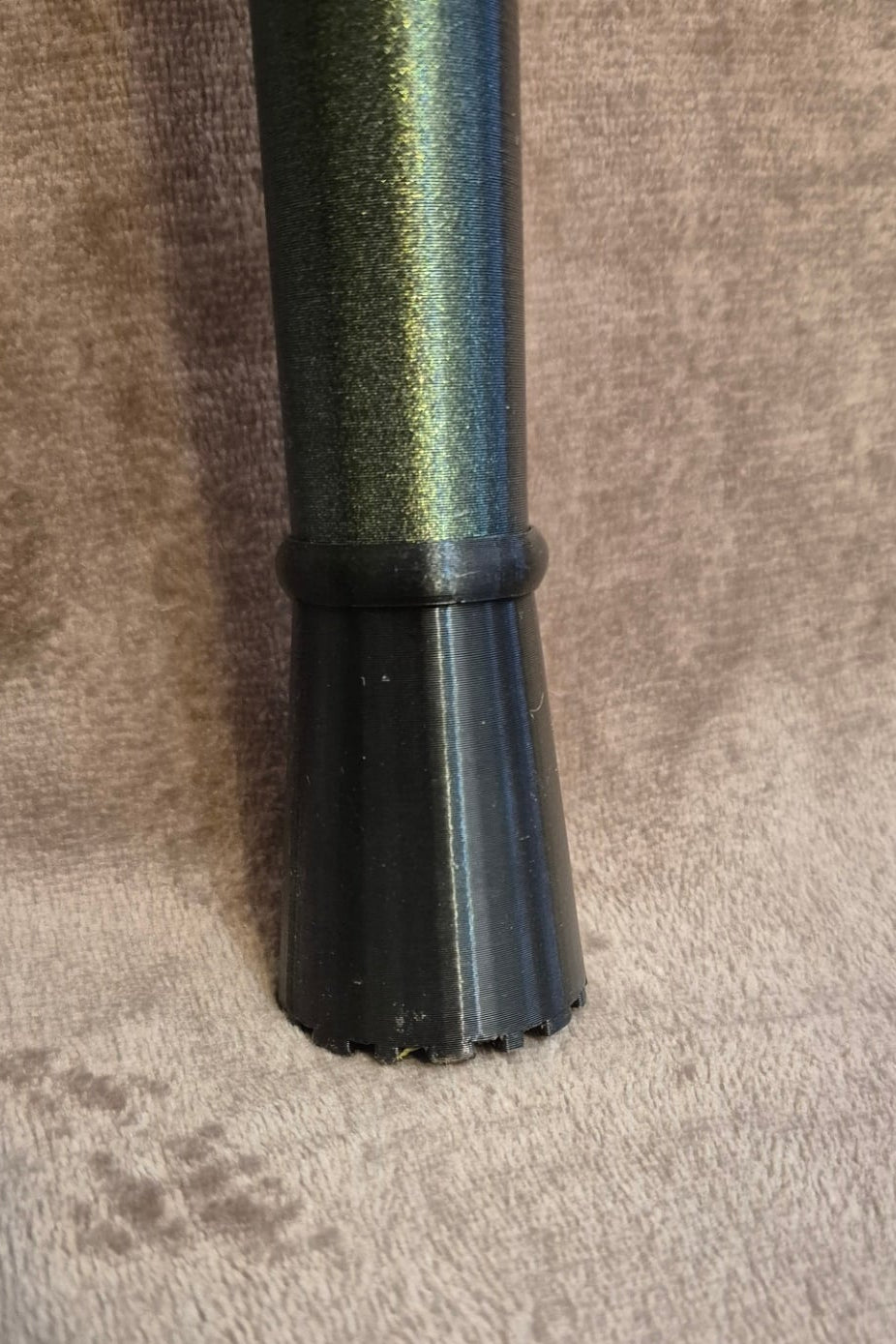 My Stick Style walking stick with standard black ferrule - sleek rubber tip for everyday use, ensuring stability and smooth movement.